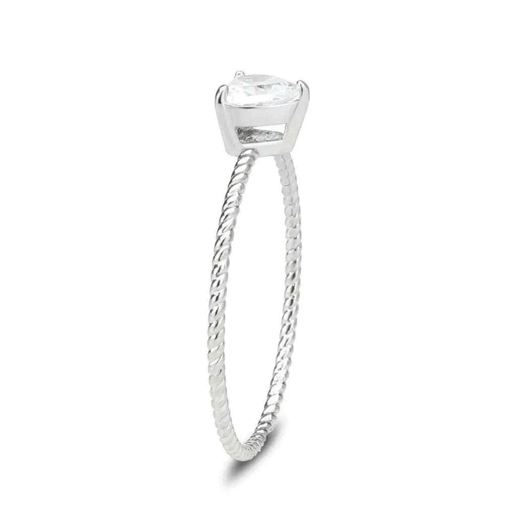 IP Gold(Ion Plating) Stainless Steel Ring with AAA Grade CZ in Clear tk3859 - Alamode - Flyclothing LLC