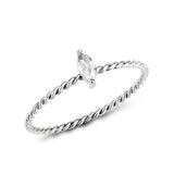 High polished (no plating) Stainless Steel Ring with AAA Grade CZ in Clear tk3860 - Alamode - Flyclothing LLC
