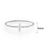 High polished (no plating) Stainless Steel Ring with AAA Grade CZ in Clear tk3860 - Alamode - Flyclothing LLC