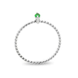 High polished (no plating) Stainless Steel Ring with Synthetic in Emerald tk3861