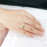 High polished (no plating) Stainless Steel Ring with Synthetic in Emerald tk3861