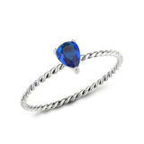High polished (no plating) Stainless Steel Ring with Synthetic in Montana tk3862 - Alamode - Flyclothing LLC