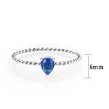 High polished (no plating) Stainless Steel Ring with Synthetic in Montana tk3862 - Alamode - Flyclothing LLC