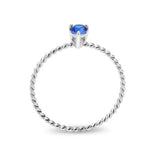 High polished (no plating) Stainless Steel Ring with Synthetic in Montana tk3862 - Alamode - Flyclothing LLC