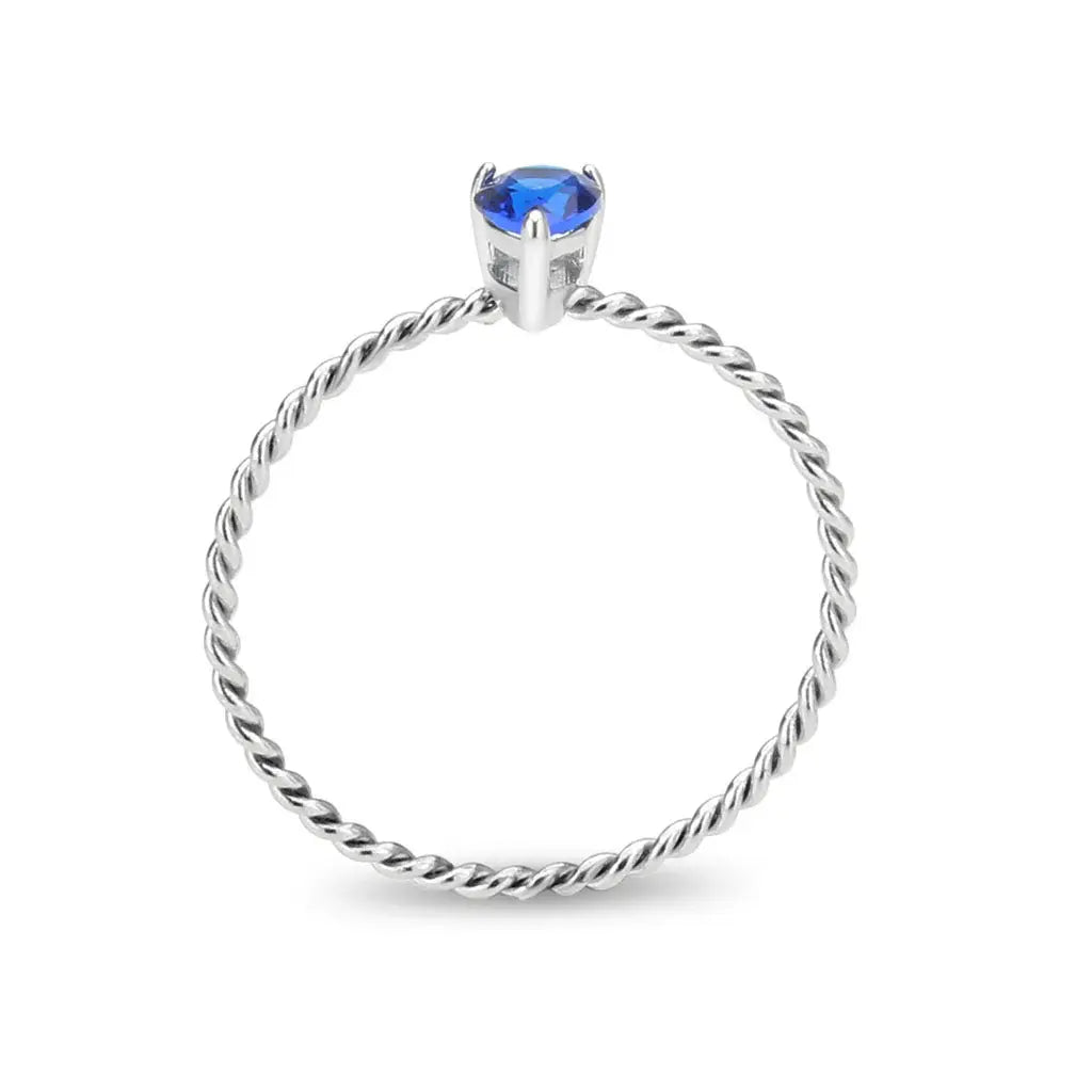 High polished (no plating) Stainless Steel Ring with Synthetic in Montana tk3862 - Alamode - Flyclothing LLC