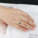 High polished (no plating) Stainless Steel Ring with Synthetic in Montana tk3862 - Alamode - Flyclothing LLC