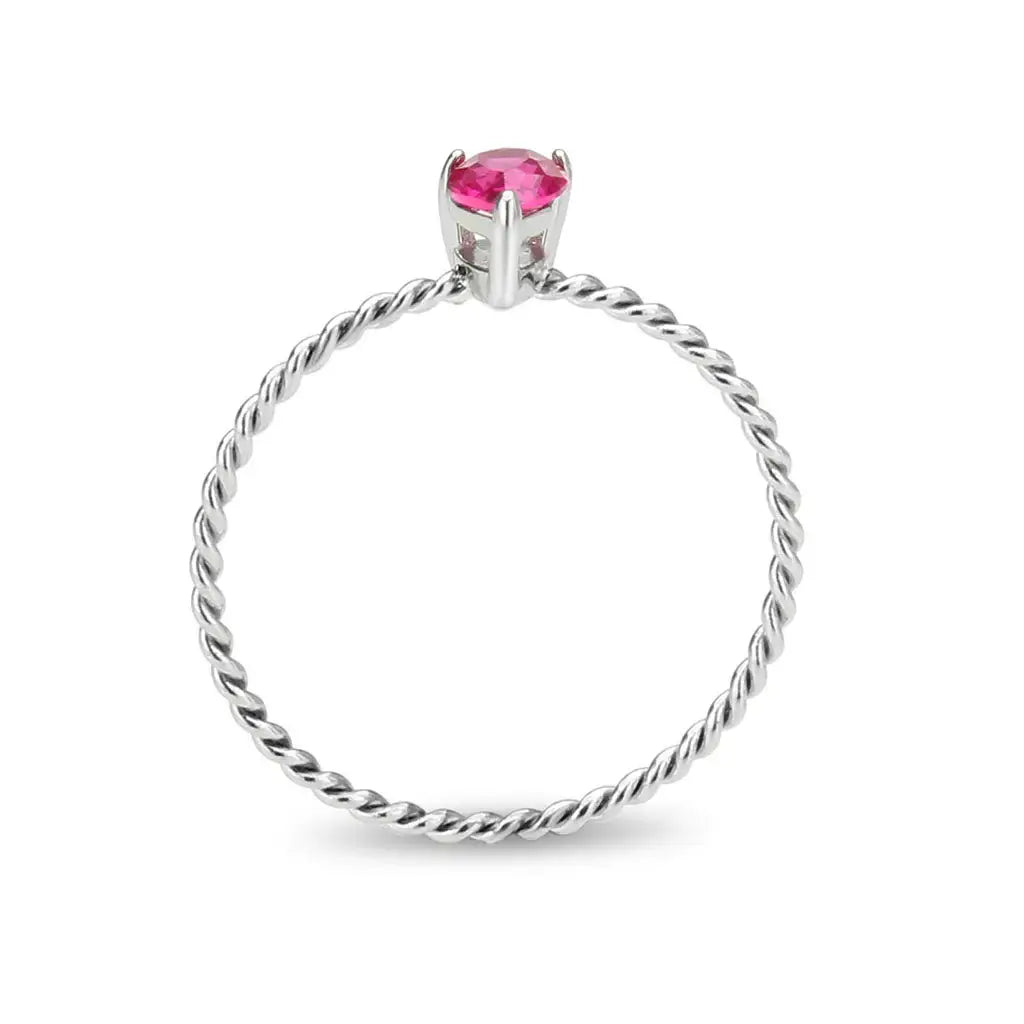 High polished (no plating) Stainless Steel Ring with AAA Grade CZ in Ruby tk3863 - Alamode - Flyclothing LLC