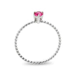 High polished (no plating) Stainless Steel Ring with AAA Grade CZ in Ruby tk3863 - Alamode - Flyclothing LLC