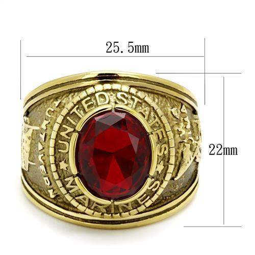 TK414703G - IP Gold(Ion Plating) Stainless Steel Ring with Synthetic Synthetic Glass in Siam - Alamode - Flyclothing LLC