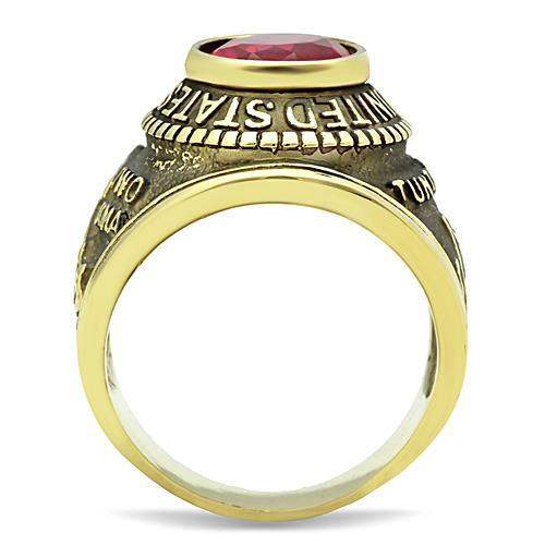 TK414703G - IP Gold(Ion Plating) Stainless Steel Ring with Synthetic Synthetic Glass in Siam - Alamode - Flyclothing LLC