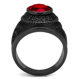 TK414703J - IP Black(Ion Plating) Stainless Steel Ring with Synthetic Synthetic Glass in Siam - Alamode - Flyclothing LLC