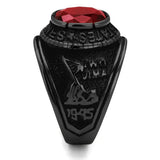 TK414703J - IP Black(Ion Plating) Stainless Steel Ring with Synthetic Synthetic Glass in Siam - Alamode - Flyclothing LLC