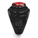 TK414703J - IP Black(Ion Plating) Stainless Steel Ring with Synthetic Synthetic Glass in Siam - Alamode - Flyclothing LLC
