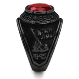 TK414703J - IP Black(Ion Plating) Stainless Steel Ring with Synthetic Synthetic Glass in Siam - Alamode - Flyclothing LLC