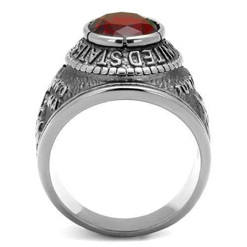 TK414703 - High polished (no plating) Stainless Steel Ring with Synthetic Synthetic Glass in Siam - Alamode - Flyclothing LLC