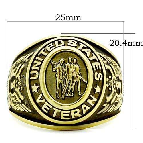 TK414704G - IP Gold(Ion Plating) Stainless Steel Ring with Epoxy in Jet - Alamode - Flyclothing LLC
