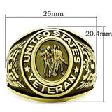 TK414704G - IP Gold(Ion Plating) Stainless Steel Ring with Epoxy  in Jet
