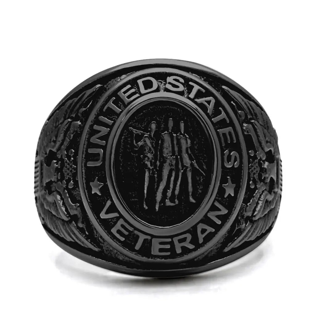 TK414704J - IP Black(Ion Plating) Stainless Steel Ring with Epoxy in Jet - Alamode - Flyclothing LLC