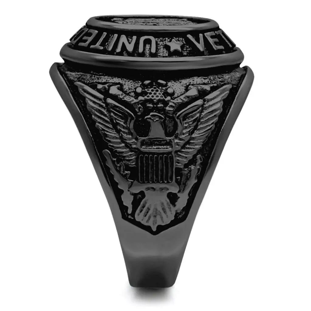 TK414704J - IP Black(Ion Plating) Stainless Steel Ring with Epoxy in Jet - Alamode - Flyclothing LLC