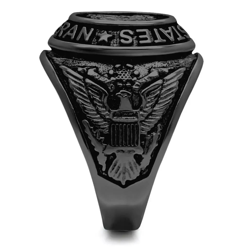 TK414704J - IP Black(Ion Plating) Stainless Steel Ring with Epoxy in Jet - Alamode - Flyclothing LLC