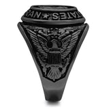 TK414704J - IP Black(Ion Plating) Stainless Steel Ring with Epoxy in Jet - Alamode - Flyclothing LLC