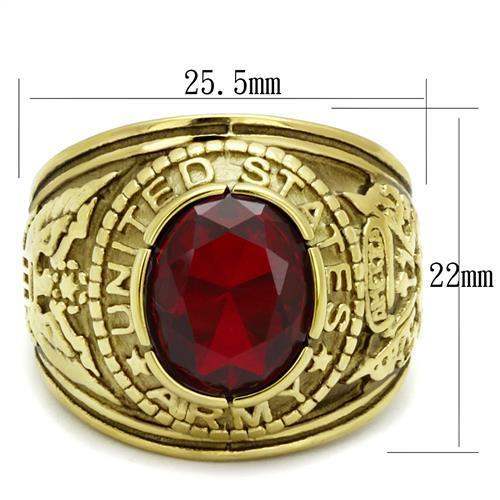 TK414706G - IP Gold(Ion Plating) Stainless Steel Ring with Synthetic Synthetic Glass in Siam - Alamode - Flyclothing LLC