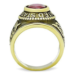 TK414706G - IP Gold(Ion Plating) Stainless Steel Ring with Synthetic Synthetic Glass in Siam