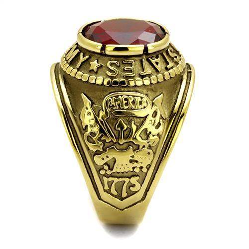 TK414706G - IP Gold(Ion Plating) Stainless Steel Ring with Synthetic Synthetic Glass in Siam - Alamode - Flyclothing LLC
