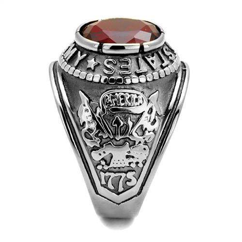 TK414706 - High-Polished Stainless Steel Ring with Synthetic Synthetic Glass in Siam - Alamode - Flyclothing LLC