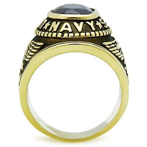 TK414707G - IP Gold(Ion Plating) Stainless Steel Ring with Synthetic Synthetic Glass in Montana - Alamode - Flyclothing LLC