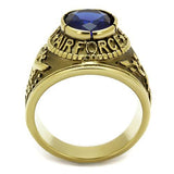 TK414708G - IP Gold(Ion Plating) Stainless Steel Ring with Synthetic Synthetic Glass in Montana - Alamode