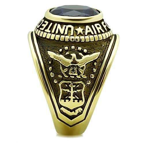 TK414708G - IP Gold(Ion Plating) Stainless Steel Ring with Synthetic Synthetic Glass in Montana - Alamode - Flyclothing LLC
