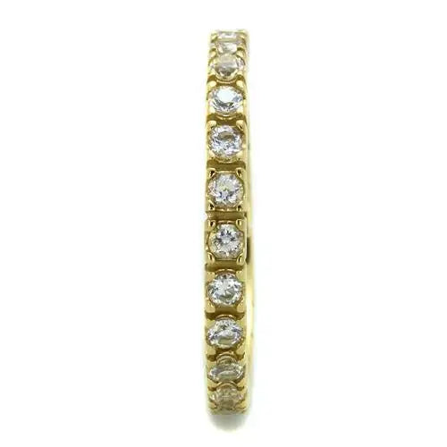 TK45202G - IP Gold(Ion Plating) Stainless Steel Ring with AAA Grade CZ in Clear - Alamode - Flyclothing LLC