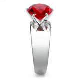 TK52007 - High polished (no plating) Stainless Steel Ring with Synthetic Synthetic Glass in Siam - Alamode - Flyclothing LLC