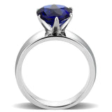 TK52009 - High polished (no plating) Stainless Steel Ring with Synthetic Synthetic Glass in Montana - Alamode - Flyclothing LLC