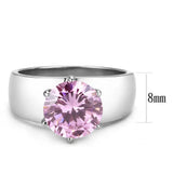 High polished (no plating) Stainless Steel Ring with AAA Grade CZ in Rose - Alamode - Flyclothing LLC