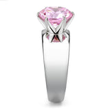 TK52010 - High polished (no plating) Stainless Steel Ring with AAA Grade CZ  in Rose - Alamode