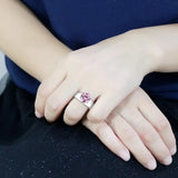 High polished (no plating) Stainless Steel Ring with AAA Grade CZ in Rose - Alamode - Flyclothing LLC