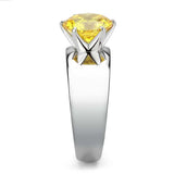 TK52011 - High polished (no plating) Stainless Steel Ring with AAA Grade CZ in Topaz - Alamode - Flyclothing LLC