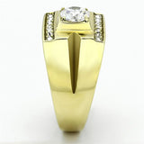 TK777 - IP Gold(Ion Plating) Stainless Steel Ring with AAA Grade CZ in Clear - Alamode - Flyclothing LLC