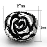 TK922 - High polished (no plating) Stainless Steel Ring with Epoxy in Jet - Alamode - Flyclothing LLC
