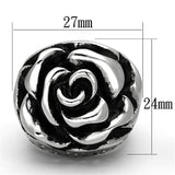 TK922 - High polished (no plating) Stainless Steel Ring with Epoxy  in Jet - Alamode