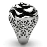 TK922 - High polished (no plating) Stainless Steel Ring with Epoxy in Jet - Alamode - Flyclothing LLC