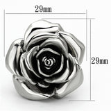 TK923 - High polished (no plating) Stainless Steel Ring with Epoxy  in Jet - Alamode