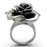 TK923 - High polished (no plating) Stainless Steel Ring with Epoxy in Jet - Alamode - Flyclothing LLC