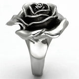 TK923 - High polished (no plating) Stainless Steel Ring with Epoxy in Jet - Alamode - Flyclothing LLC