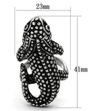 TK933 - High polished (no plating) Stainless Steel Ring with Top Grade Crystal in Jet - Alamode - Flyclothing LLC