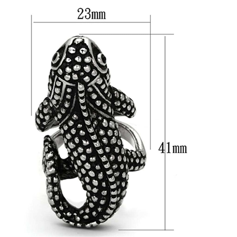 TK933 - High polished (no plating) Stainless Steel Ring with Top Grade Crystal in Jet - Alamode - Flyclothing LLC