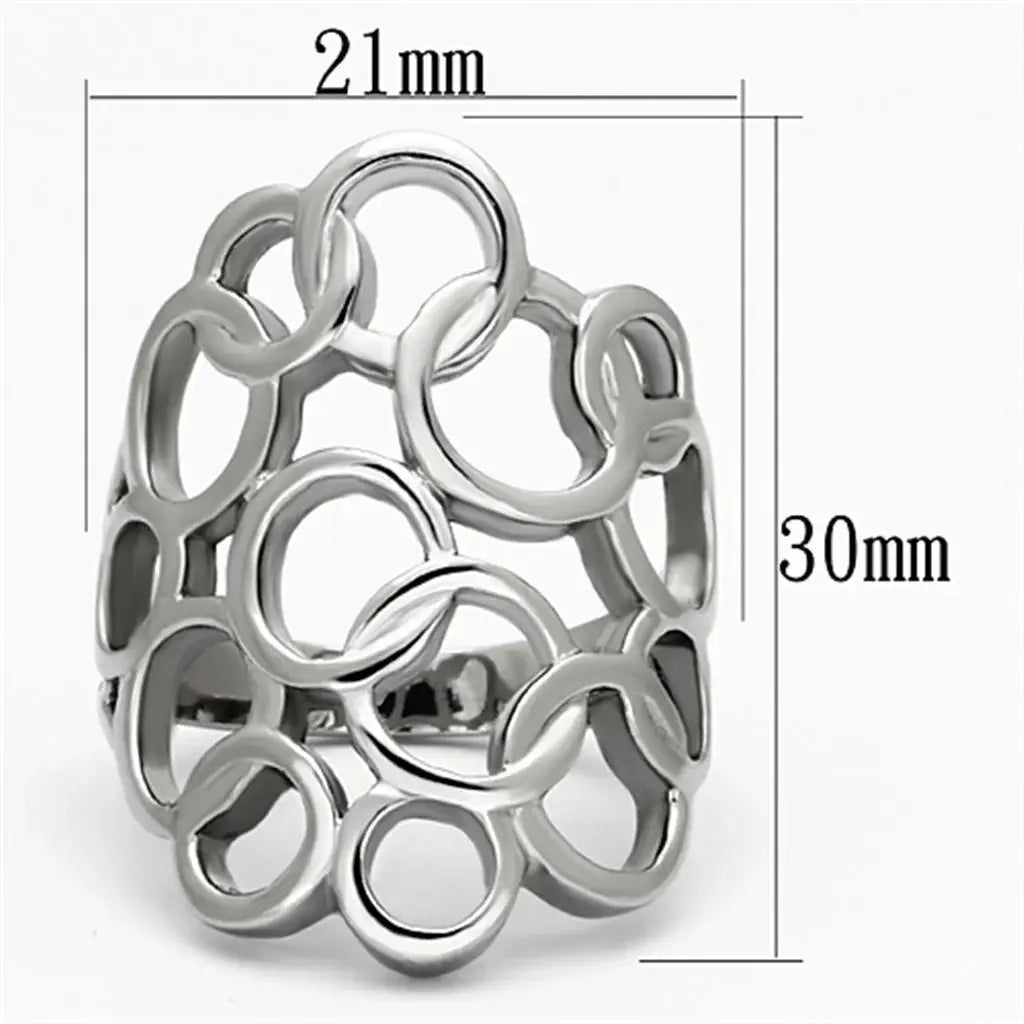 TK939 - High polished (no plating) Stainless Steel Ring with No Stone - Alamode - Flyclothing LLC