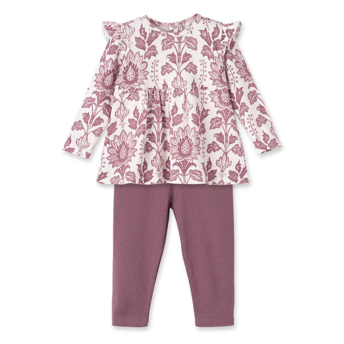 Floral Tapestry Baby Girl Set-Bamboo Top & Cotton Pants - Tesa Babe - Flyclothing LLC
